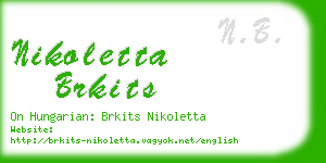 nikoletta brkits business card